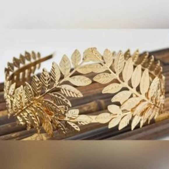 NEW Gold Leaf Grecian Tiara Crown Ethereal Bridal Bride Wedding Costume main image 4